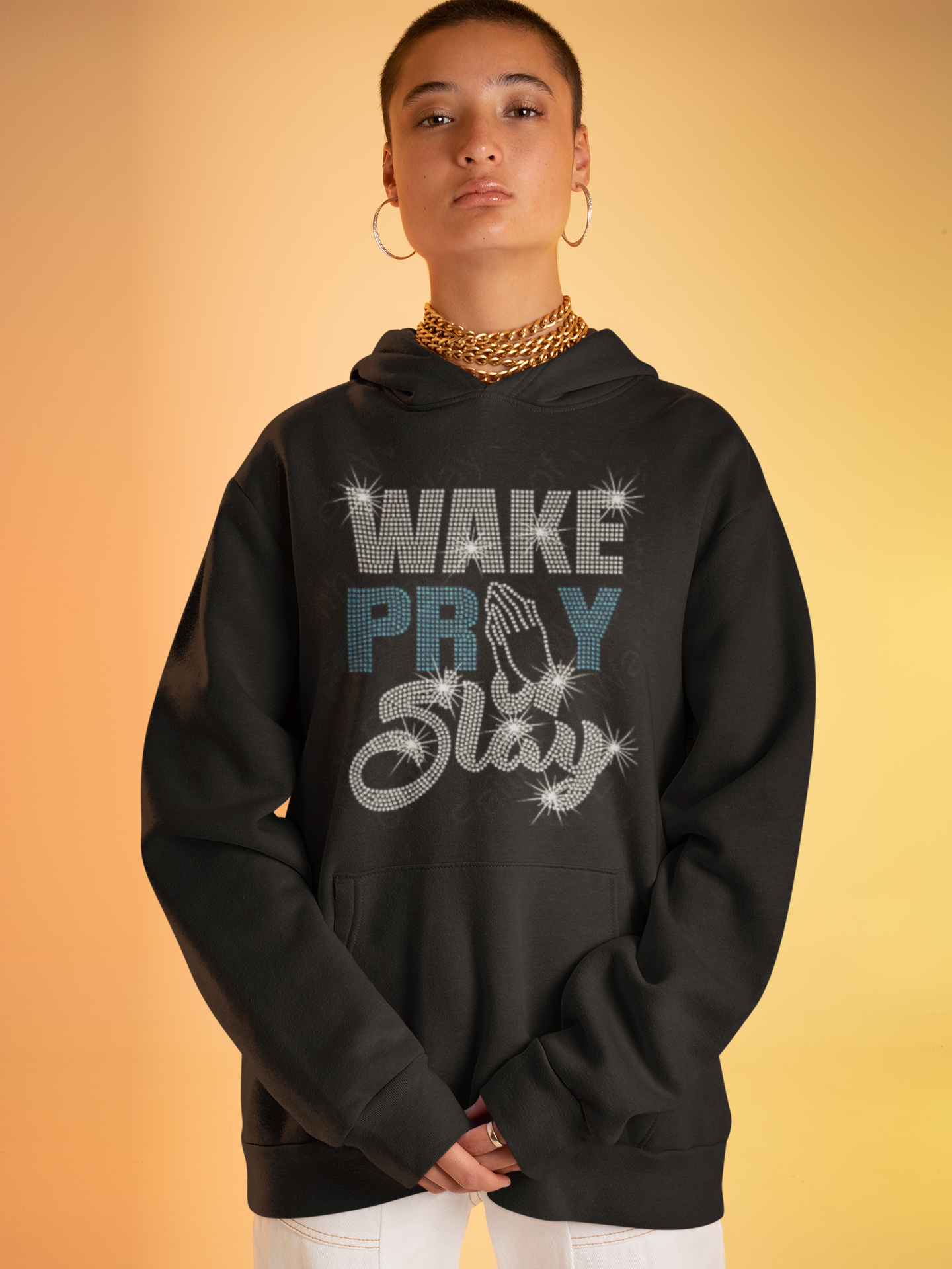 Wake Pray Slay Rhinestone